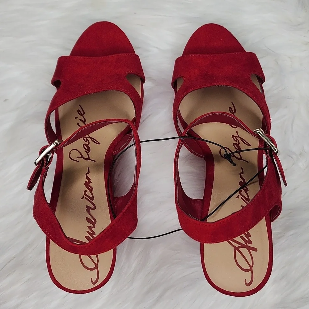 American Rag Rochelle Red Sandal Wedges - New In Box